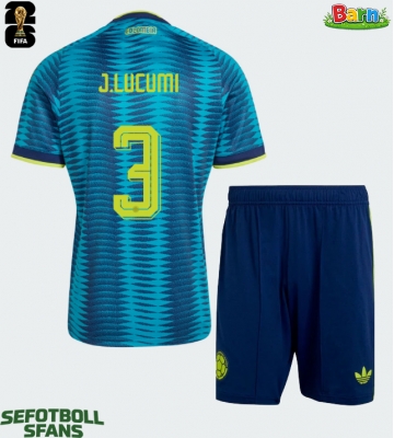 Colombia Jhon Lucumi #3 Bortaställ Barn VM 2026 Kortärmad (+ Korta byxor)